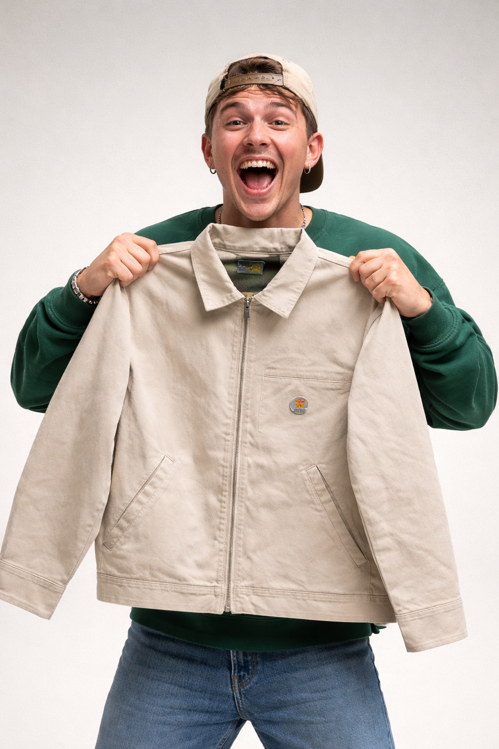 Athlete with jacket